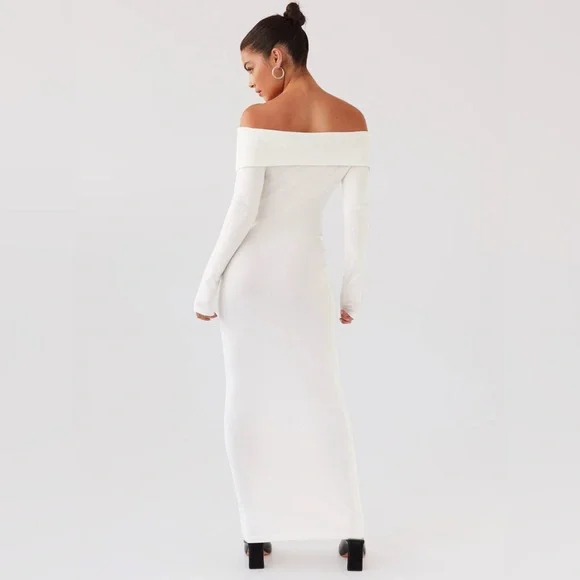 Peppermayo Off-Shoulder Long Sleeve White Dress - Picture 4 of 5
